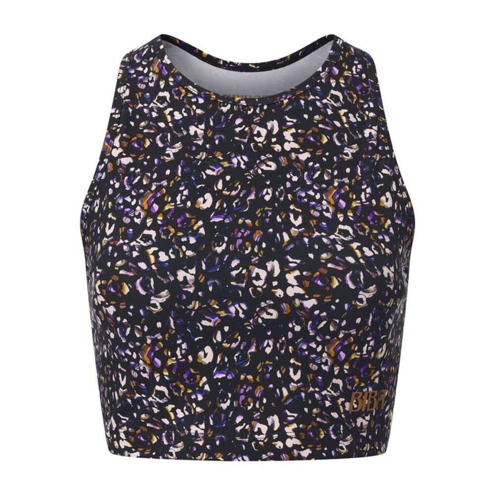 Biba Womens/Ladies Move Leopard Cropped Tank Top / Black